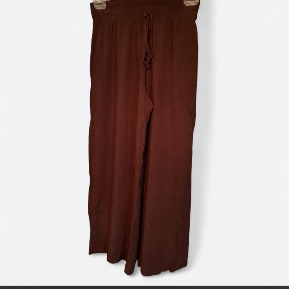Wide Leg Drawstring Pants in Chocolate Brown the altered state